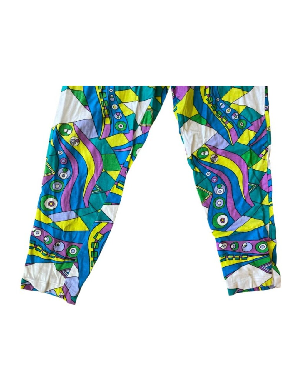 Vintage Womens Pants Pop Modern Art Neon Geometric 80s 90s Y2K Retro Small - Picture 4 of 7